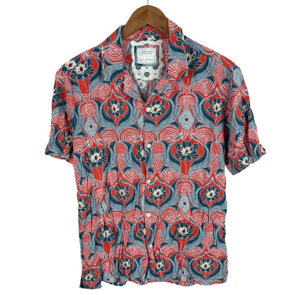 BF1209 Men’s Cactus Man Ricky Singh 100% Viscose Floral Print Shirt L